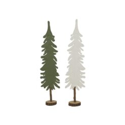 Beeld vilt kerstboom op stam groen H62cm