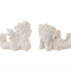 Deco engel 7x4x5,5cm wit
