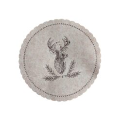Placemat rendier vilt beige Ø35cm