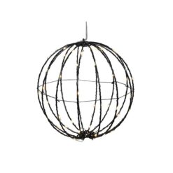 Bal zwart 20cm 50LED timer op batterij