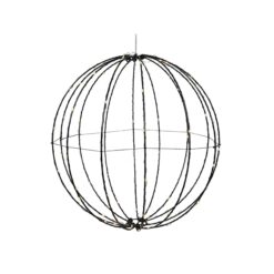 LED Bal zwart 38cm IP44 3xAA
