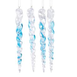 Ijspegel kunststof IJsblauw 15cm set a 4