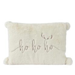 Sierkussen met kerst print wit 30x40cm